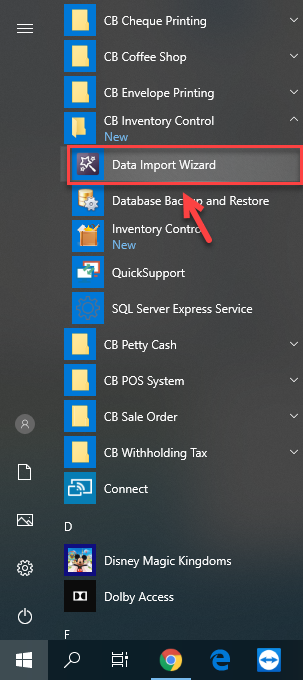 เปิดโปรแกรม โดยคลิกที่ Data Import Wizard